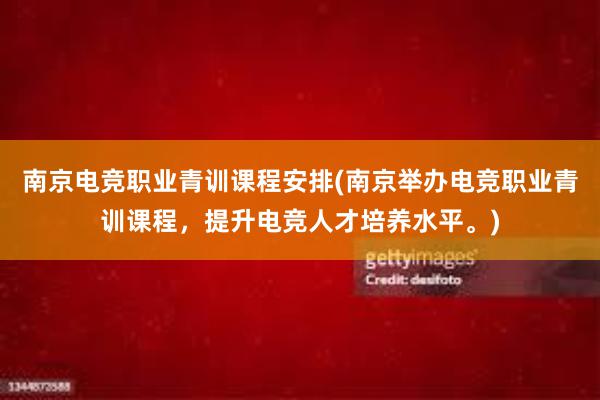 南京电竞职业青训课程安排(南京举办电竞职业青训课程，提升电竞人才培养水平。)