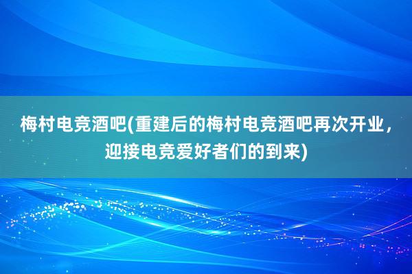 梅村电竞酒吧(重建后的梅村电竞酒吧再次开业，迎接电竞爱好者们的到来)